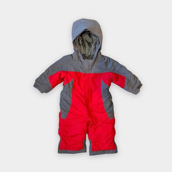 L.L. Bean Red & Gray Cold Buster Snow Suit 6-12 Months - Picture 1 of 9